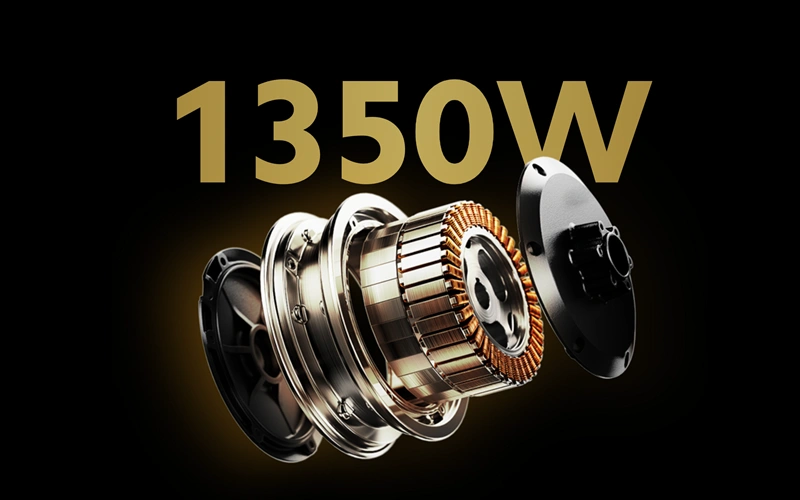 Rendkívüli teljesítmény 1350 W-os motorral