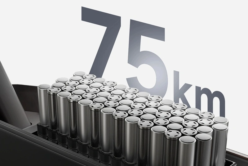 Akár 75 km-es hatótávolságot biztosít